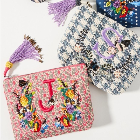 Anthropologie Handbags - Anthropologie embellished initial J Clutch new